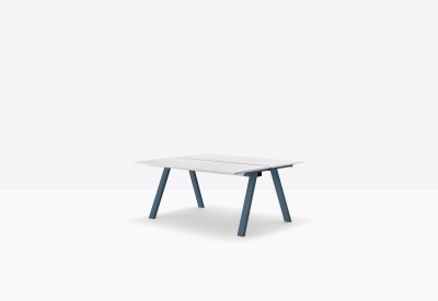 Стол ламинированный с каналом для протяжки проводов PEDRALI Arki-Table Desk сталь, ЛДСП белый Фото 7