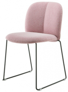 Стул с обивкой на полозьях Scab Design Mentha Pop сталь, технополимер, ткань розовый Фото 1