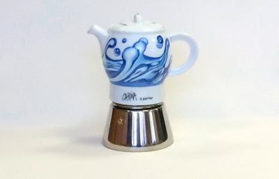 Кофеварка гейзерная Ancap Espressina Classic сталь, фарфор деколь Preziosa Фото 2