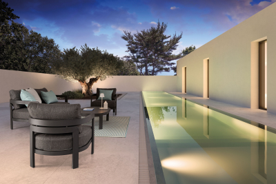 Комплект металлической лаунж мебели Garden Relax Presley алюминий, ткань, стекло угольный Фото 13