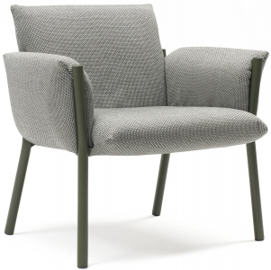 Кресло лаунж металлическое c подушками Scab Design Brezza Lounge сталь, полипропилен оливковый, серый Фото 1