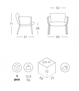 Кресло лаунж металлическое c подушками Scab Design Brezza Lounge сталь, полипропилен тортора, бежевый Фото 2