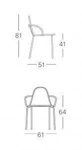 Кресло металлическое Scab Design Malvasia сталь карамельный Фото 2
