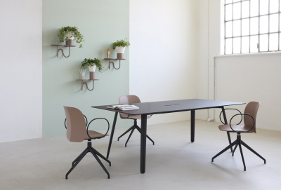 Кресло офисное пластиковое Scab Design Mentha Go Green алюминий, технополимер черный, карамельный Фото 3