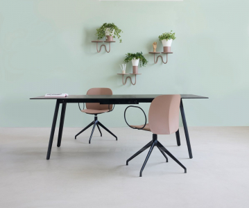 Кресло офисное пластиковое Scab Design Mentha Go Green алюминий, технополимер черный, карамельный Фото 4