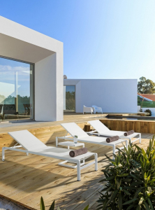 Шезлонг-лежак металлический Garden Relax Konnor алюминий, текстилен белый Фото 8