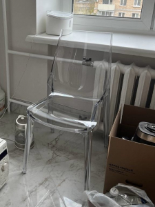 Стул прозрачный с подушкой Scab Design Vanity поликарбонат, полиэстер прозрачный, светло-серый Фото 24