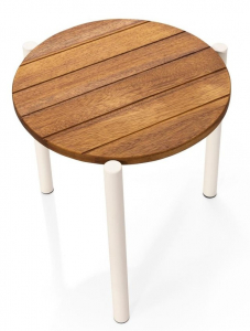 Столик кофейный деревянный GARDENIUS Amber алюминий, ироко Фото 10