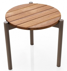 Столик кофейный деревянный GARDENIUS Amber алюминий, ироко Фото 6
