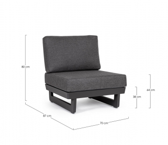 Модуль мягкий с подушкой Garden Relax Infinity алюминий, олефин антрацит Фото 2