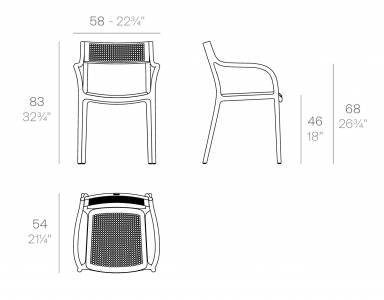 Кресло пластиковое Vondom Madison Dots полипропилен тортора, слоновая кость Фото 2