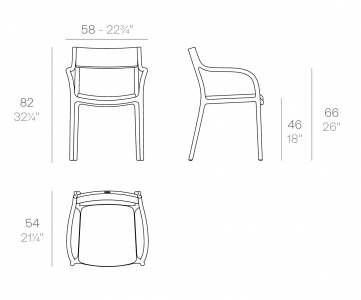 Кресло пластиковое с обивкой Vondom Madison Upholstered полипропилен, ткань черный Фото 2