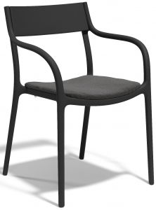 Кресло пластиковое с обивкой Vondom Madison Upholstered полипропилен, ткань черный Фото 1