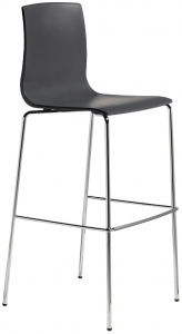 Стул барный пластиковый Scab Design Alice Barstool сталь, технополимер хром, антрацит Фото 1