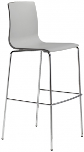 Стул барный пластиковый Scab Design Alice Barstool сталь, технополимер хром, светло-серый Фото 1
