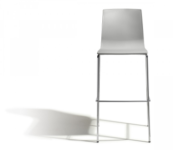 Стул барный пластиковый Scab Design Alice Barstool сталь, технополимер хром, светло-серый Фото 6
