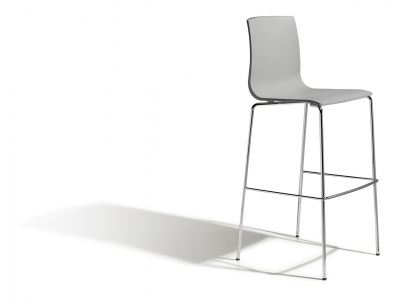 Стул барный пластиковый Scab Design Alice Barstool сталь, технополимер хром, светло-серый Фото 5