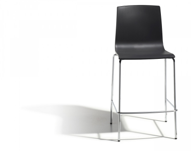 Стул полубарный пластиковый Scab Design Alice Barstool сталь, технополимер хром, антрацит Фото 5