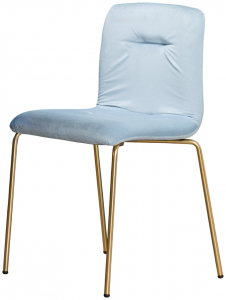 Стул с обивкой Scab Design Alice Pop сталь, технополимер, вельвет золотой, голубой Фото 1