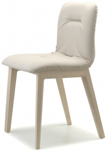 Стул с обивкой Scab Design Natural Alice Pop бук, технополимер, искусственная кожа беленый бук, слоновая кость Фото 1