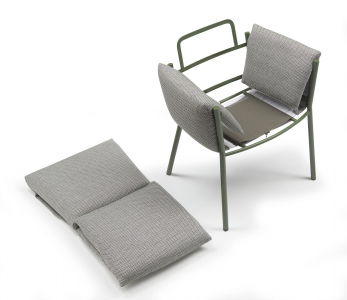 Кресло металлическое c подушками Scab Design Brezza сталь, ткань sunbrella оливковый, светло-зеленый Фото 23