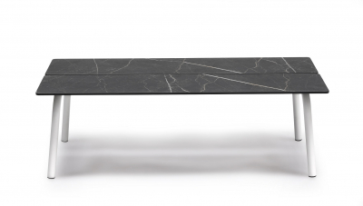 Столик кофейный ламинированный Scab Design Brezza сталь, компакт-ламинат HPL лен, черный мрамор Сахара Фото 4