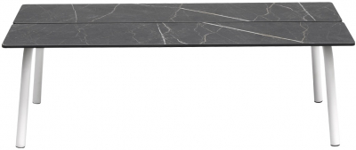 Столик кофейный ламинированный Scab Design Brezza сталь, компакт-ламинат HPL лен, черный мрамор Сахара Фото 1