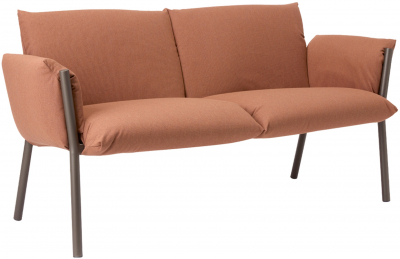Диван плетеный с подушками Scab Design Brezza сталь, ткань sunbrella мокко, розовый Фото 1