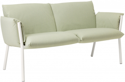 Диван плетеный с подушками Scab Design Brezza сталь, ткань sunbrella лен, светло-зеленый Фото 1