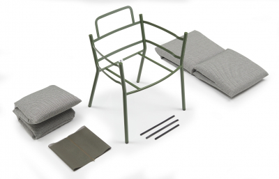 Кресло металлическое c подушками Scab Design Brezza сталь, ткань sunbrella тортора, розовый Фото 13