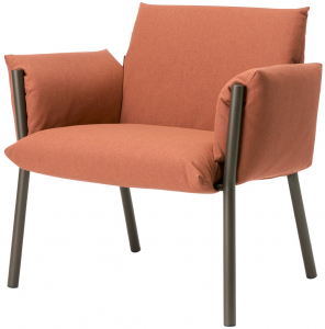 Кресло лаунж металлическое c подушками Scab Design Brezza Lounge сталь, ткань sunbrella мокко, розовый Фото 1
