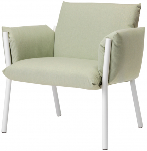 Кресло лаунж металлическое c подушками Scab Design Brezza Lounge сталь, ткань sunbrella лен, светло-зеленый Фото 1
