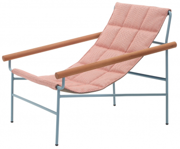 Кресло лаунж металлическое Scab Design Dress Code Glam Outdoor сталь, ироко, ткань sunbrella голубой, розовый Фото 1