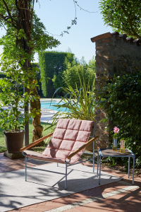 Кресло лаунж металлическое Scab Design Dress Code Glam Outdoor сталь, ироко, ткань sunbrella голубой, розовый Фото 5