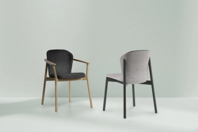 Стул деревянный с обивкой Scab Design Natural Finn ясень, ткань черный ясень, светло-серый Фото 9