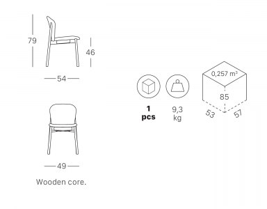 Стул деревянный с обивкой Scab Design Natural Finn ясень, вельвет черный ясень, зеленый Фото 2