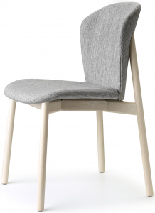 Стул деревянный с обивкой Scab Design Natural Finn ясень, ткань белый ясень, светло-серый Фото 1