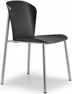 Стул деревянный Scab Design Finn Metal Wood сталь, ясень матовый никель, черный ясень Фото 1