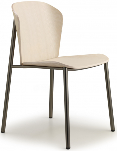 Стул деревянный Scab Design Finn Metal Wood сталь, ясень черный матовый никель, белый ясень Фото 1