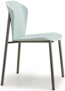 Стул деревянный Scab Design Finn Metal Wood сталь, бук черный матовый никель, бук матовый аквамарин Фото 1
