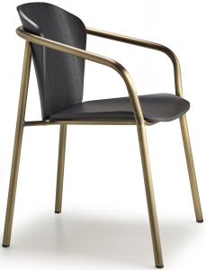 Кресло деревянное Scab Design Finn Metal Wood сталь, ясень винтажная бронза, черный ясень Фото 1