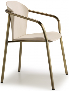Кресло деревянное Scab Design Finn Metal Wood сталь, ясень винтажная бронза, белый ясень Фото 1