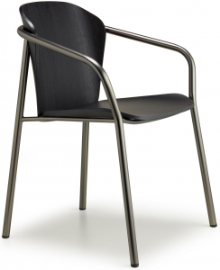 Кресло деревянное Scab Design Finn Metal Wood сталь, ясень черный матовый никель, черный ясень Фото 1