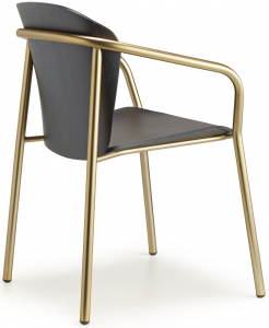 Кресло деревянное Scab Design Finn Metal Wood сталь, ясень матовое золото, черный ясень Фото 1