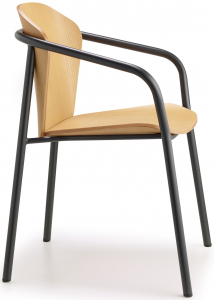 Кресло деревянное Scab Design Finn Metal Wood сталь, ясень антрацит, светлый ясень Фото 1