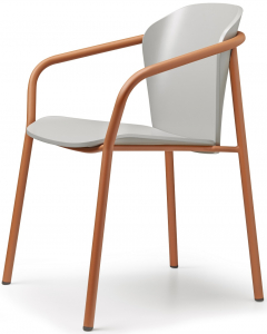 Кресло деревянное Scab Design Finn Metal Wood сталь, бук терракотовый, матовый серый бук Фото 1