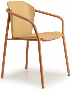 Кресло деревянное Scab Design Finn Metal Wood сталь, ясень терракотовый, светлый ясень Фото 1
