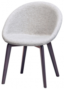 Кресло с обивкой Scab Design Natural Giulia Pop бук, технополимер, ткань венге, светло-серый Фото 1