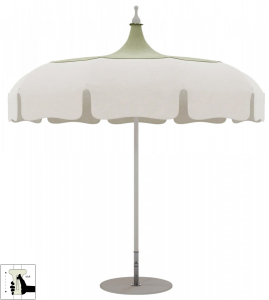 Зонт пляжный профессиональный Ø2.4 м Crema Lotus Pagoda алюминий, акрил Фото 1