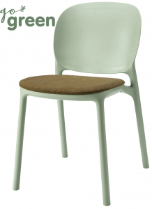 Стул пластиковый с обивкой Scab Design Hug технополимер, ткань зеленый шалфей Фото 1